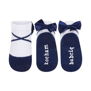 SOXO calzini per bambini blu navy ballerine con scritta