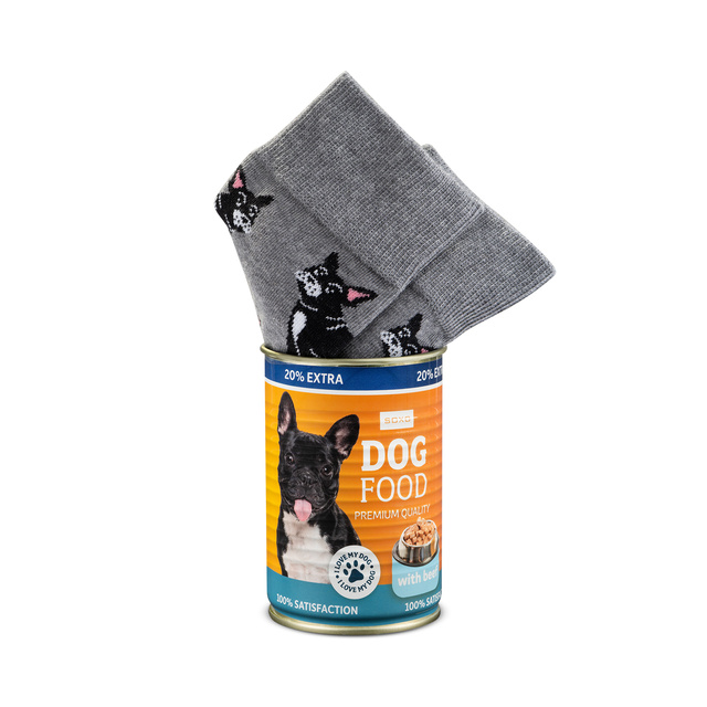 Calzini da uomo SOXO con bulldog in lattina