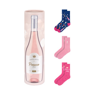 Set di 3x calze da donna SOXO Prosecco in tubetto | regalo ideale per lei