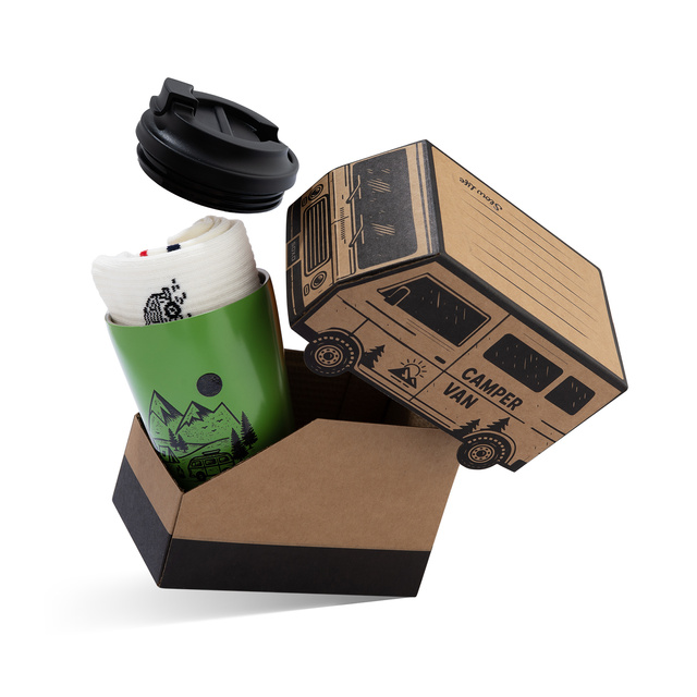 Set Regalo Calzini Camper + Tazza Termica