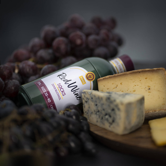 Calzini da donna SOXO GOOD STUFF divertenti con vino rosso in bottiglia regalo