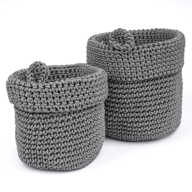 Set di 2x cestini da bagno Momo Way grigio 14cm e 17cm