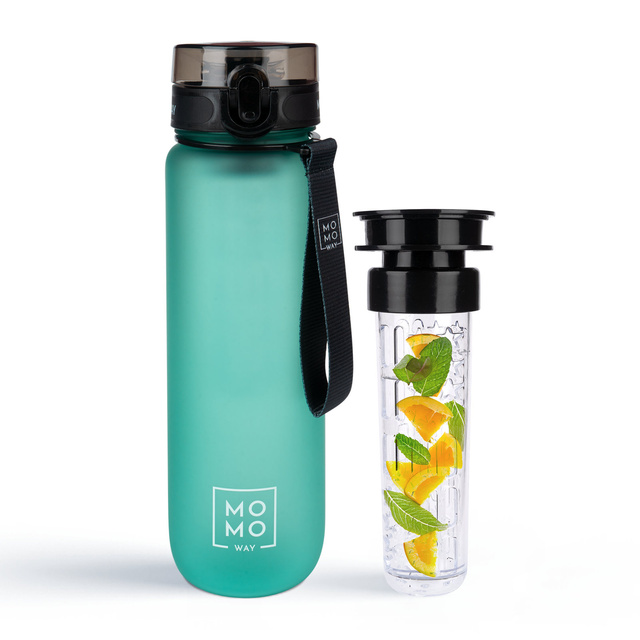 MOMO WAY Borraccia verde | resistente e pratica | BPA free | Tritan