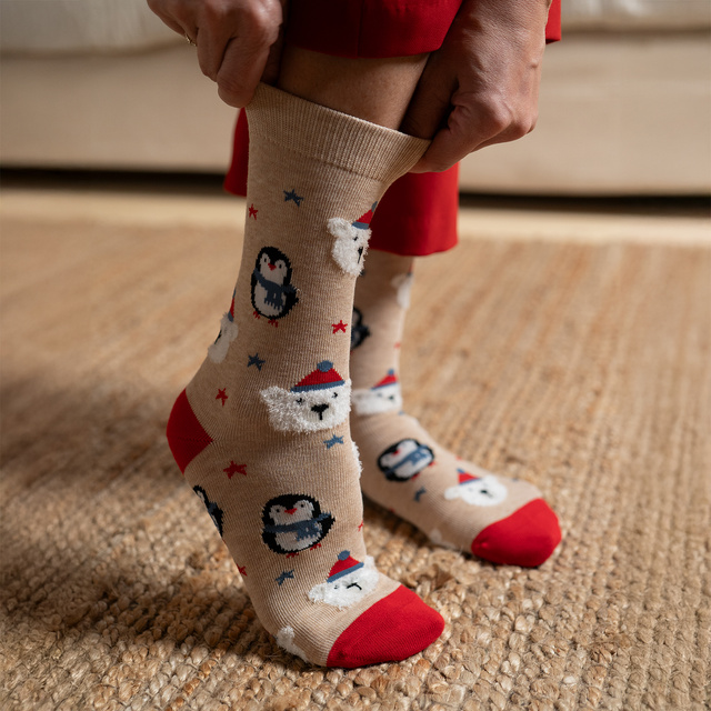 Calzini da uomo e donna SOXO natalizi in confezione con fiocco