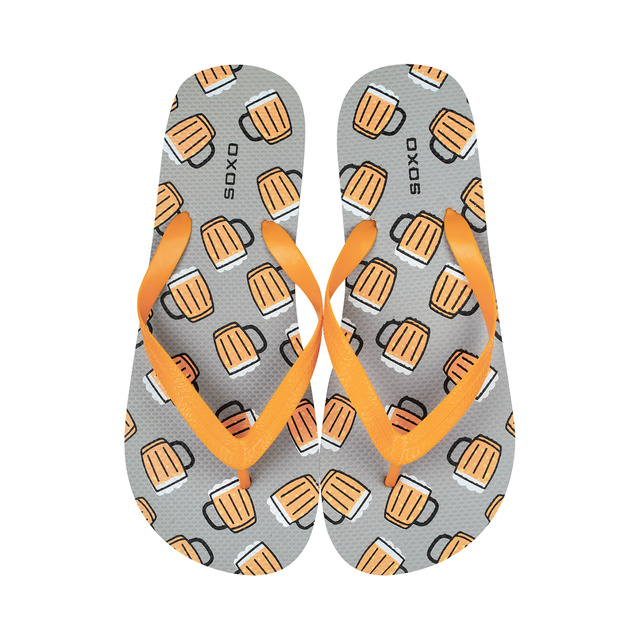 Comfort Donna Uomo SOXO Beach Flip Flops | Allegro e colorato in birra | Perfetto per le vacanze in spiaggia e in piscina