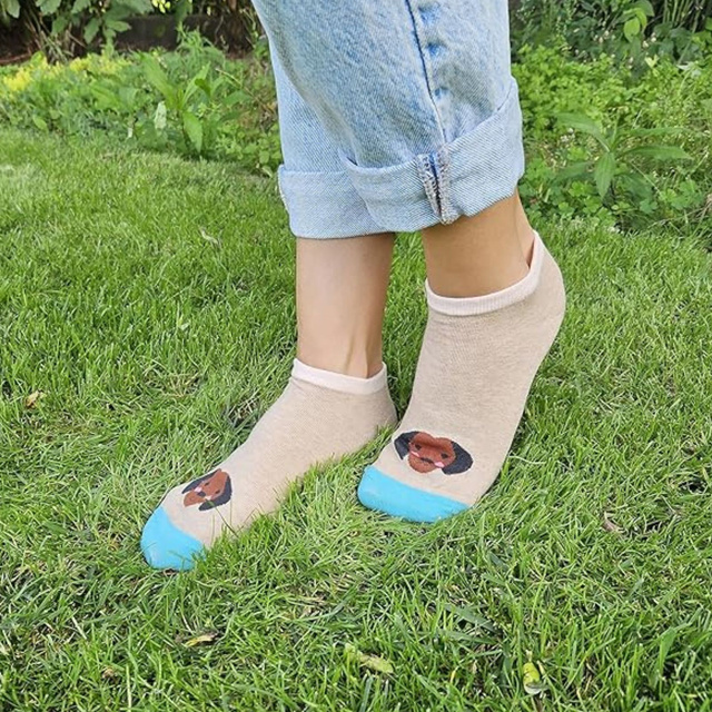 Set di 5x cani da piede colorati per donna SOXO