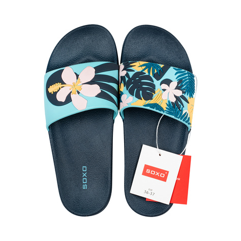 Premium Donna Uomo SOXO Beach Flip Flops in Floral | Ideale per le vacanze estive e la piscina | Gomma