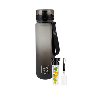 MOMO WAY Borraccia grigio-nero | idea regalo | BPA free | Tritan