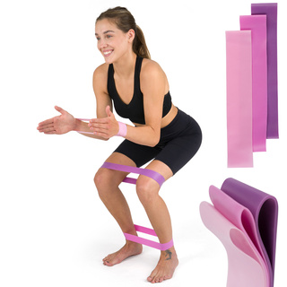 Set di 3x bande di resistenza rosa Soxo per l'esercizio fisico