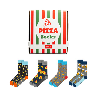 Set di 4 calzini da uomo SOXO GOOD STUFF in scatola per pizza