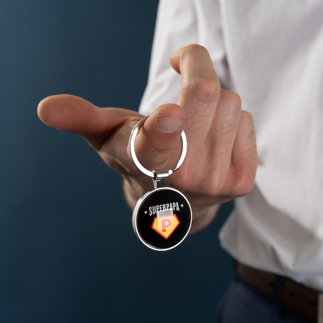 Set di calzini Super Papa da uomo in tazza con portachiavi