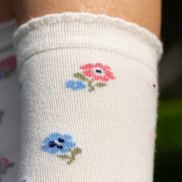 Calze in Bambù con Motivo Floreale