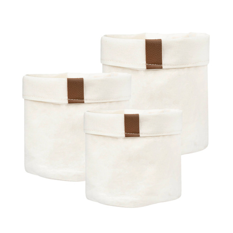 Set di 3x cestini da bagno Momo Way beige 10/13/16 cm