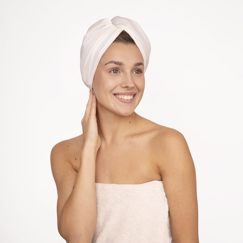 MOMO WAY turbante da bagno bianco e asciugamano