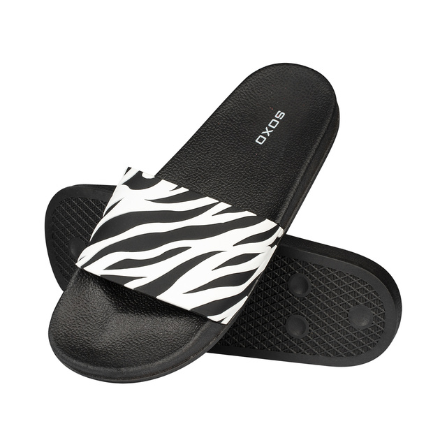 Premium Donna Uomo SOXO Zebra Beach Flip Flops | Ideale per vacanze estive e piscina | Gomma