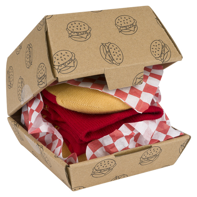 3 calzini da uomo | Hamburger nel pacchetto | Kebab nella confezione | regalo divertente per lui