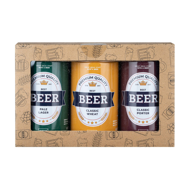 Set di 3 calzini da uomo colorati SOXO GOOD STUFF birra divertente in una lattina per un regalo