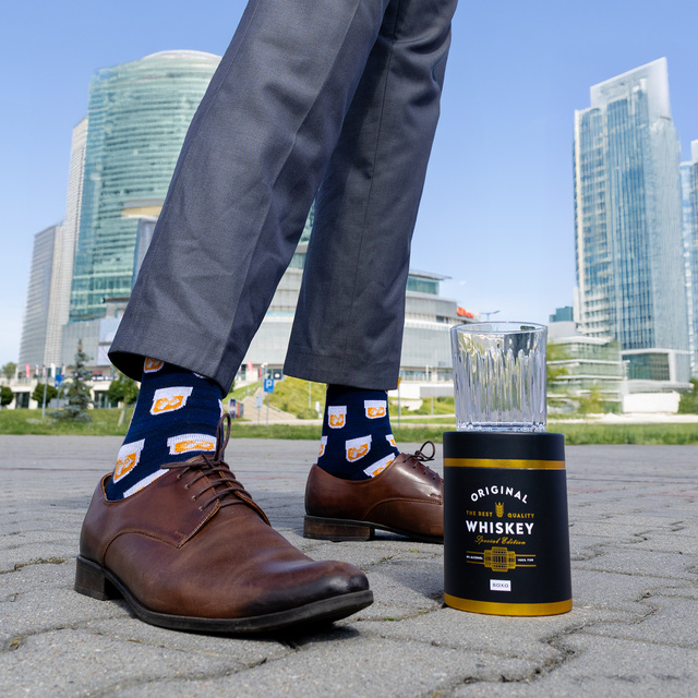 Calzini da uomo SOXO Whiskey nel bicchiere