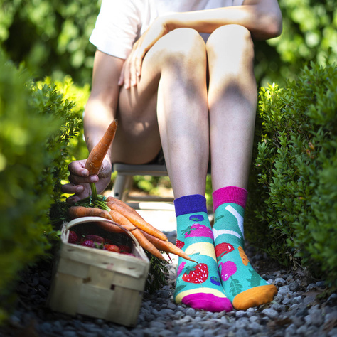 Un set in una scatola di 6 calzini colorati da donna SOXO