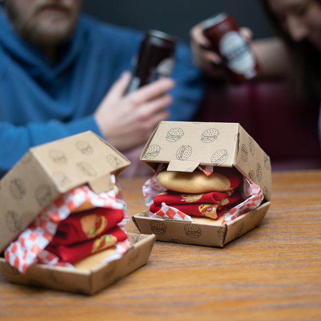 3 calzini da uomo | Hamburger nel pacchetto | Kebab nella confezione | regalo divertente per lui