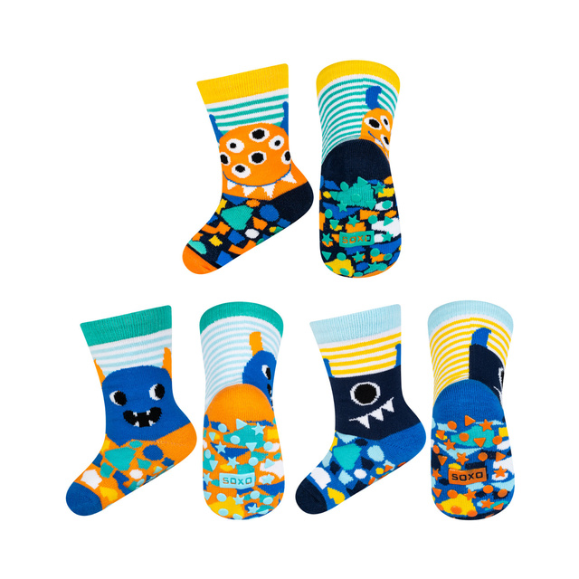 Set di 3 calzini colorati per bambini SOXO monsters