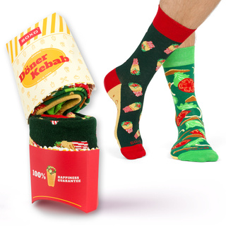 Set di 2 calzini da uomo SOXO colorati | kebab | regalo divertente per uomo | colori