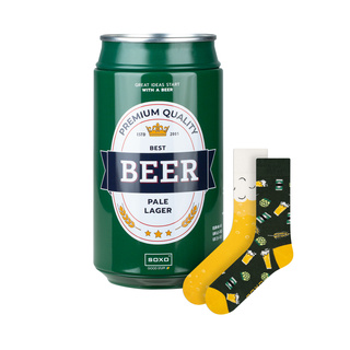 Calzini colorati da uomo SOXO GOOD STUFF, divertente birra Pale Lager in latta regalo
