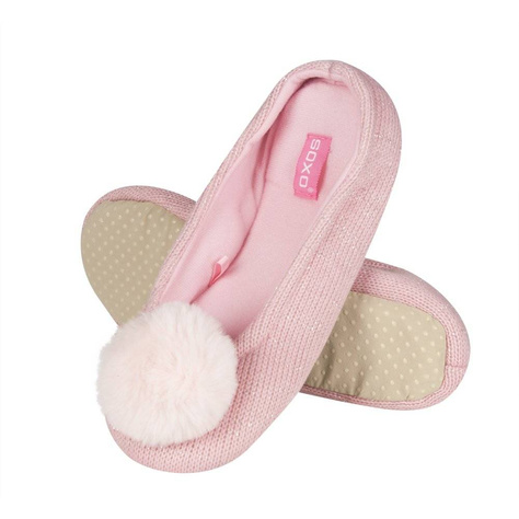 Ballerine da donna SOXO rosa con pompon