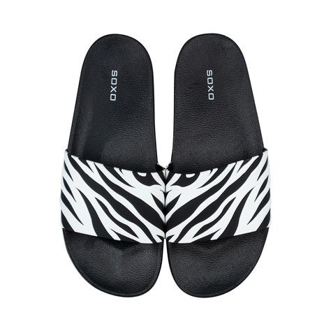 Premium Donna Uomo SOXO Zebra Beach Flip Flops | Ideale per vacanze estive e piscina | Gomma