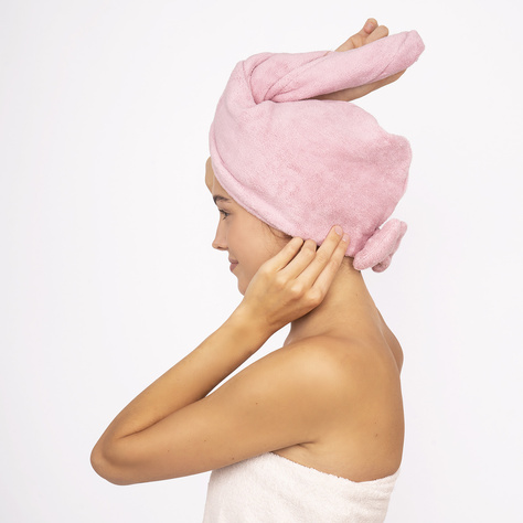 MOMO WAY Turbante da bagno rosa | asciugamano 