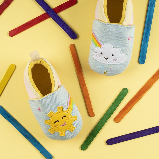 Pantofole SOXO blu con sole e nuvola