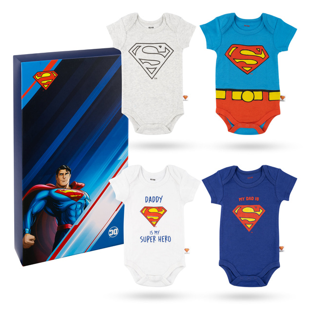 Set di 4 body da bambino Warner Bros Superman 