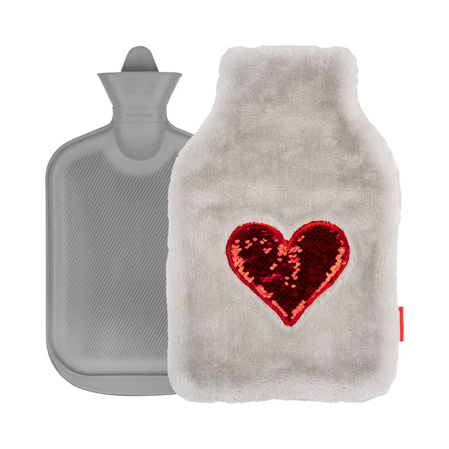 Borsa dell'acqua calda SOXO heart grey 1,8 l