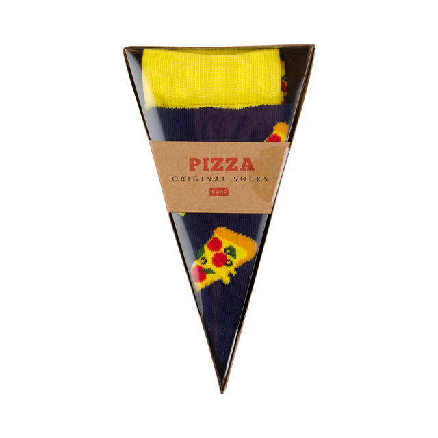 Calzini colorati da uomo e da donna SOXO con pizza in scatola | regalo per un uomo | regalo per donna