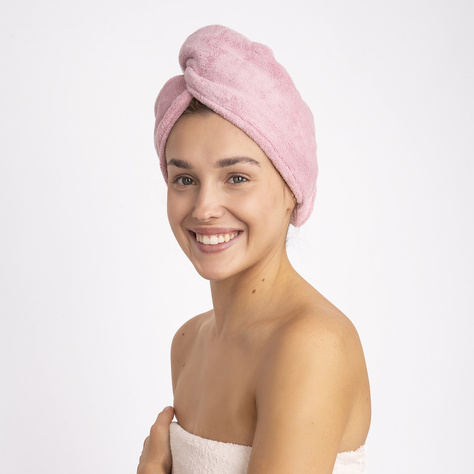 MOMO WAY Turbante da bagno rosa | asciugamano 