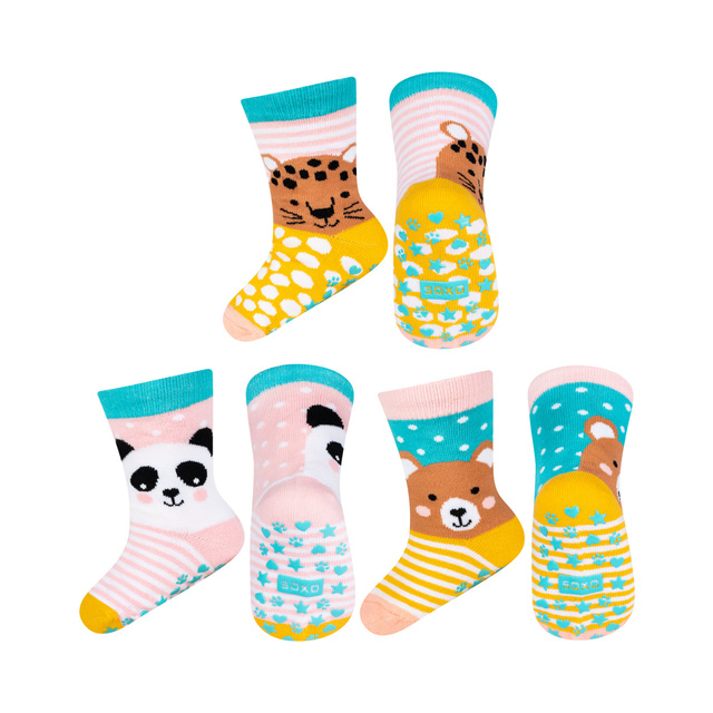 Set di 3 calzini colorati per bambini SOXO animali