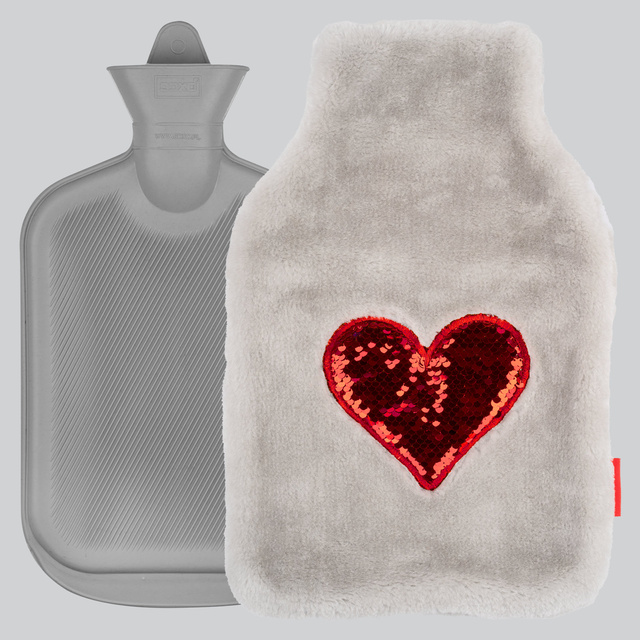 Borsa dell'acqua calda SOXO heart grey 1,8 l