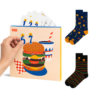 Calzini Biglietto d'auguri Burger 2 paia