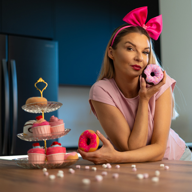 Set di 2 calzini da donna Soxo Donut in una scatola | Perfetto per un regalo | Divertente e felice | rosa