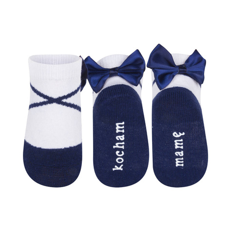 SOXO calzini per bambini blu navy ballerine con scritta