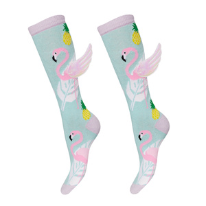 Calze al ginocchio per bambini blu SOXO flamingo blu