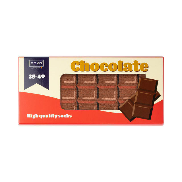 Calzini regalo da donna SOXO | barretta di cioccolato | Happy Gift