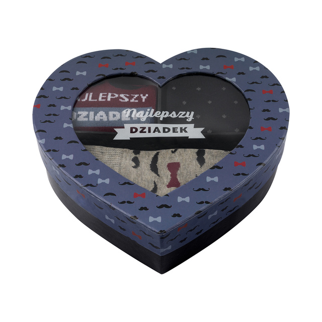 Calzini colorati da uomo SOXO GOOD STUFF, cotone con scritte in polacco super nonno