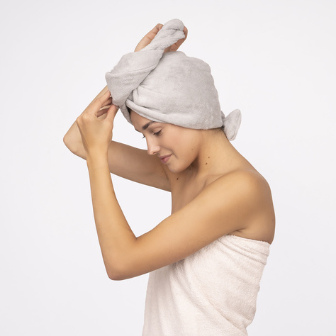 MOMO WAY Turbante da bagno grigio