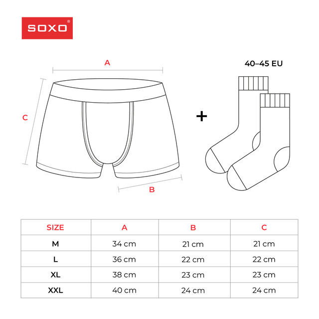 Set di boxer e calzini da uomo SOXO per un regalo per lui in cotone