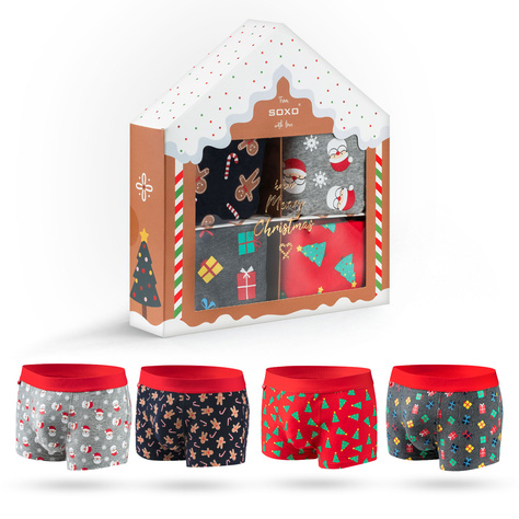 Set di 4 boxer da uomo natalizi per Natale, l'idea regalo perfetta