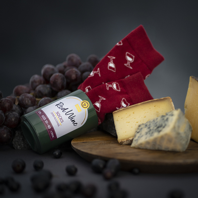 Calzini da donna SOXO GOOD STUFF divertenti con vino rosso in bottiglia regalo