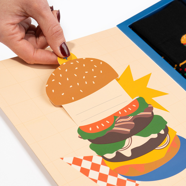 Calzini Biglietto d'auguri Burger 2 paia