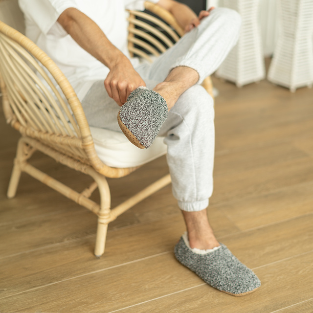 Sock Stack Pantofole Da Uomo Termiche In Memory Foam - Suola Antiscivolo TPR, Blu Notte (Taglie 40-44)
