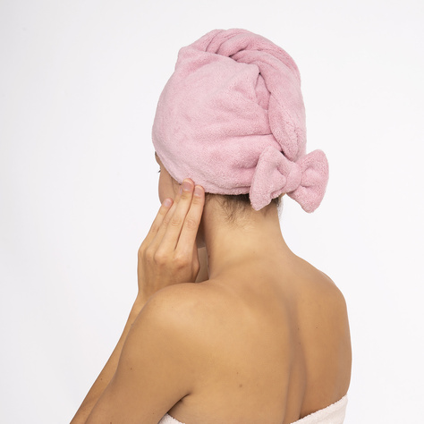 MOMO WAY Turbante da bagno rosa | asciugamano 